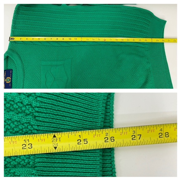 Blarney Castle Designs Made In Ireland Knit Green Clover Leaf Sweater Size XXL - Picture 15 of 15